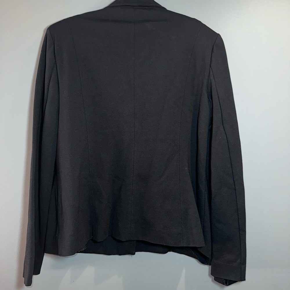 Anne Klein Black Moto Blazer Fitted Jacket with Gold Accents Medium - Picture 3 of 9
